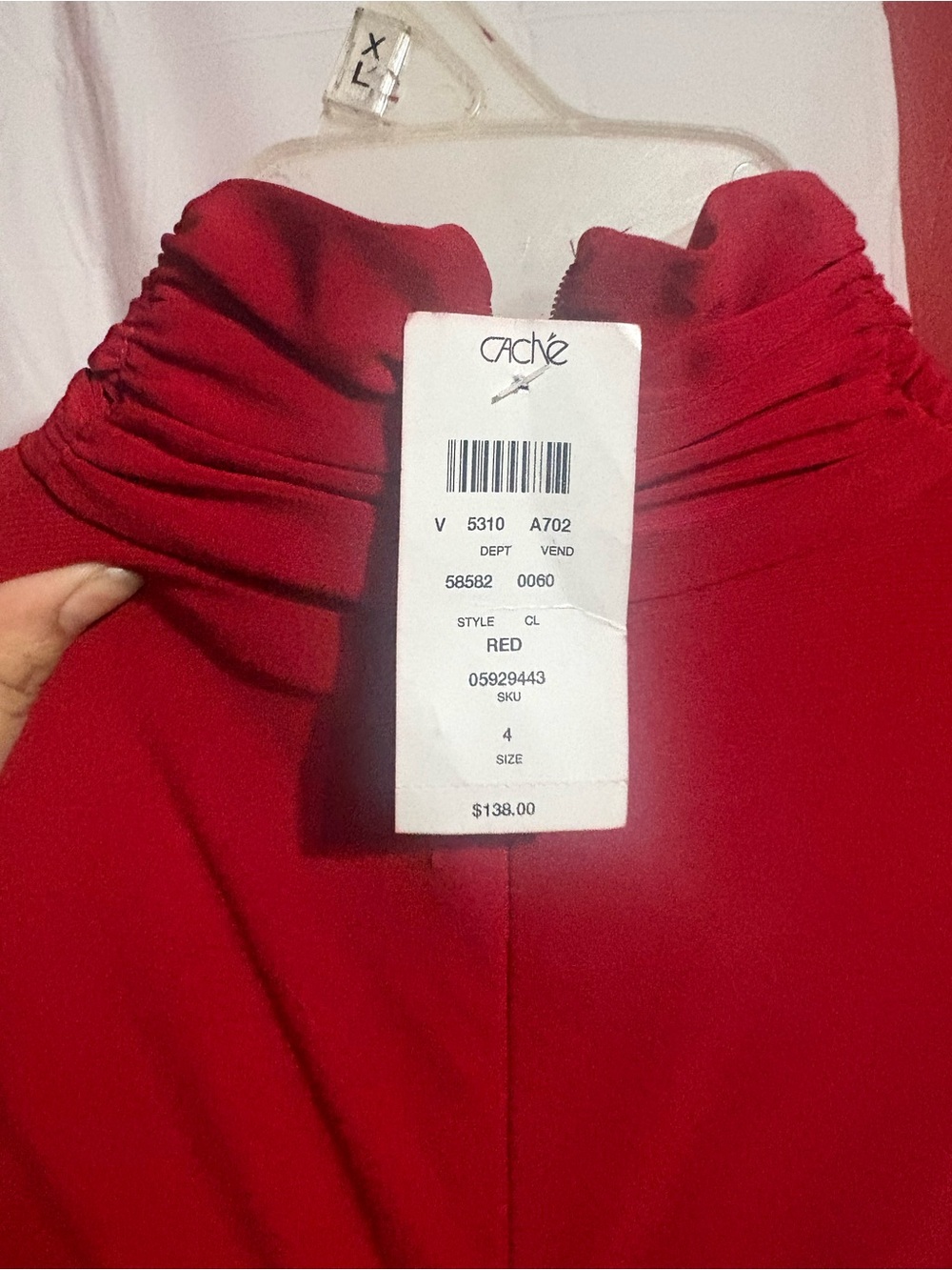 Cache Red Ruched Maxi Dress - Picture 5 of 5